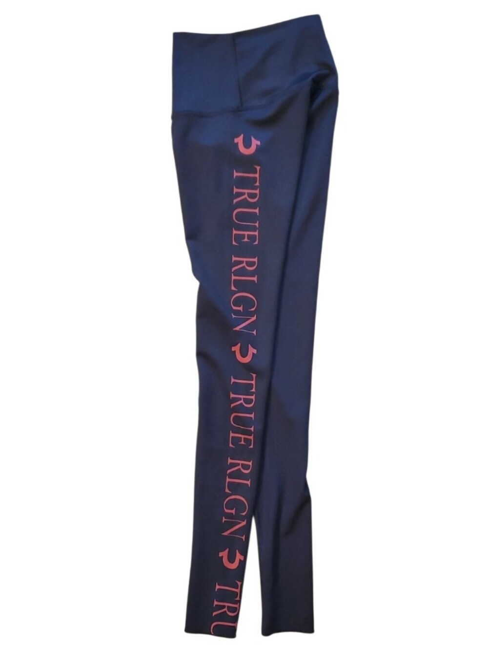 True Religion High-Waist Women's Black Performance Leggings Red Logo Size XS